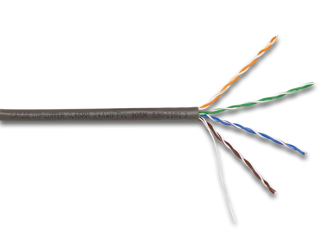 Cáp mạng APTEK 530-1101-3 (Cat.5e UTP, Copper 25AWG, 305m, xám)