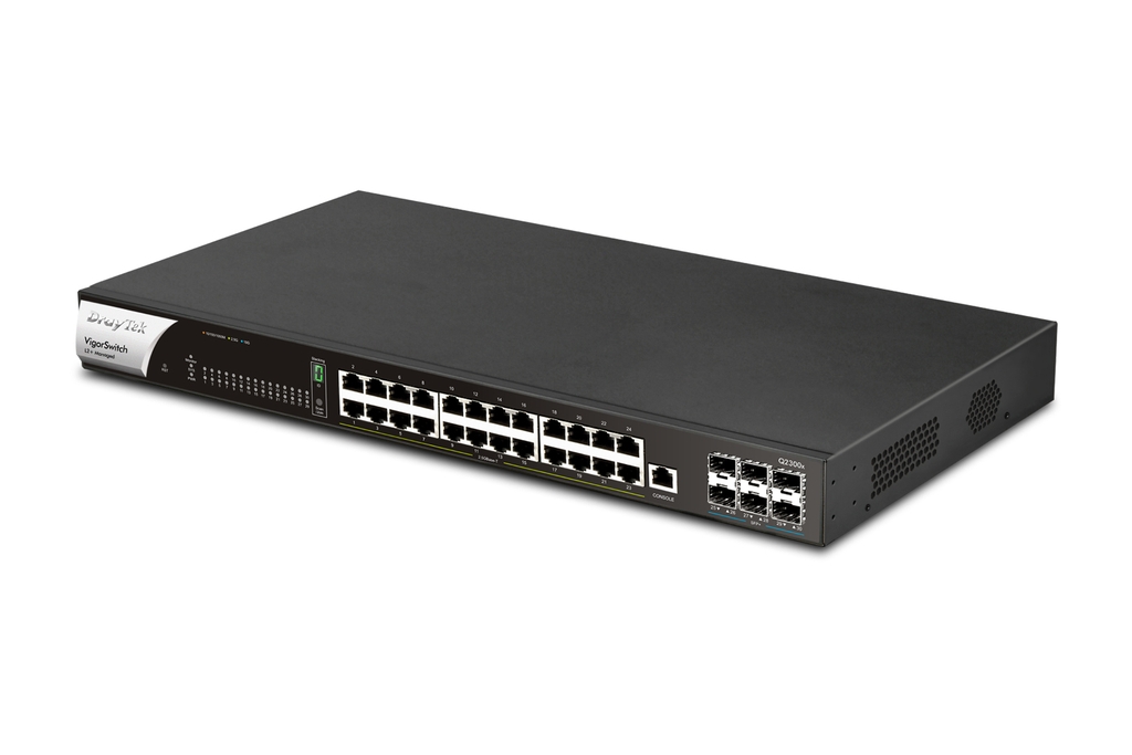 Switch DrayTek VigorSwitch Q2300x (24×2.5GbE, 6×SFP+ 10G, 240Gbps, L2+ Managed)