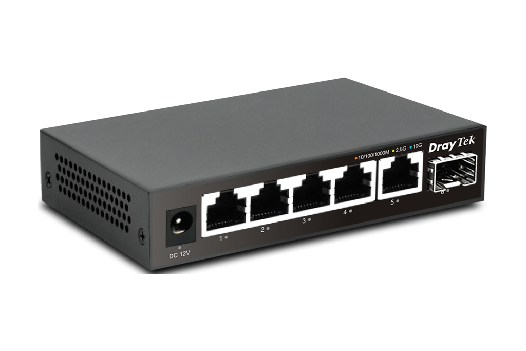 Switch DrayTek VigorSwitch Q60x (5×2.5GbE, 1×SFP+ 10G, 45Gbps, Unmanaged)