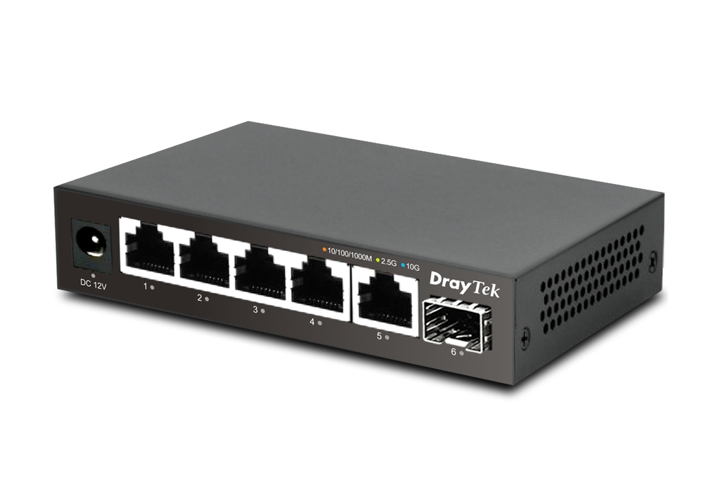 Switch DrayTek VigorSwitch Q60x (5×2.5GbE, 1×SFP+ 10G, 45Gbps, Unmanaged)