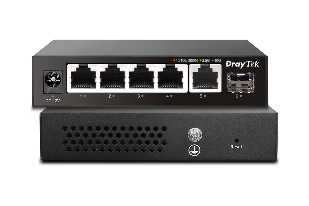 Switch DrayTek VigorSwitch Q60x (5×2.5GbE, 1×SFP+ 10G, 45Gbps, Unmanaged)