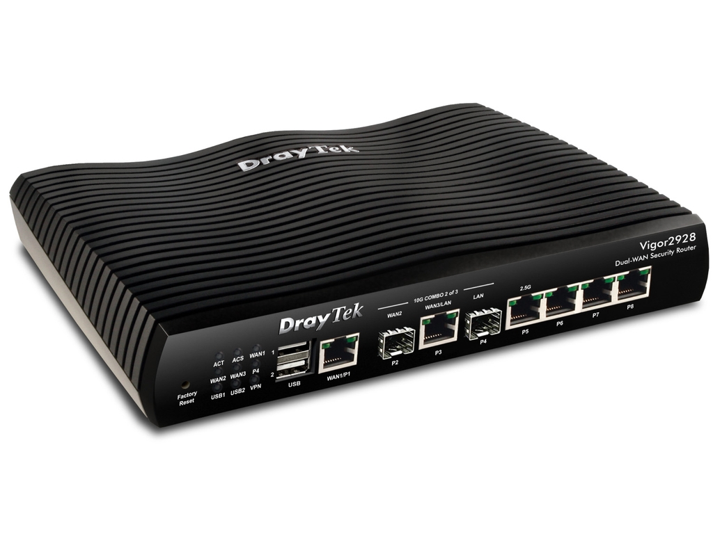 Router DrayTek Vigor2928 (Dual-WAN, 10G SFP+, 9.3Gbps, 50 VPN)