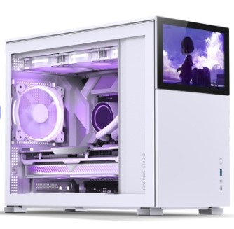 VỎ CASE JONSBO D31 STD SC BLACK (MINI TOWER | MÀU ĐEN/Trắng | MÀN HÌNH PHỤ 8'')