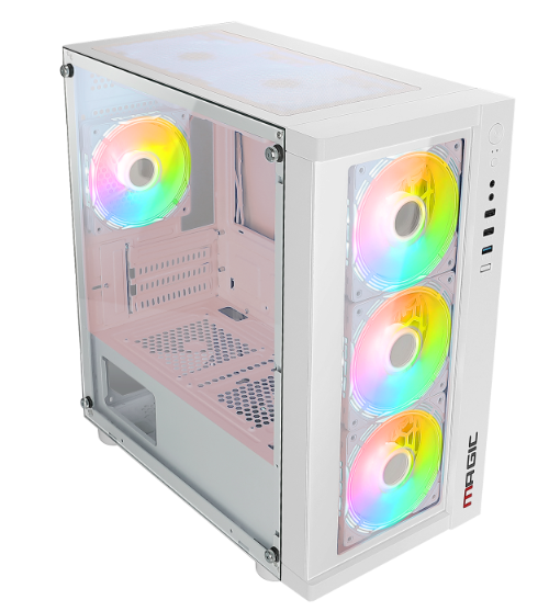 Vỏ Case MAGIC GM-01 WHITE sẵn 4 Fan