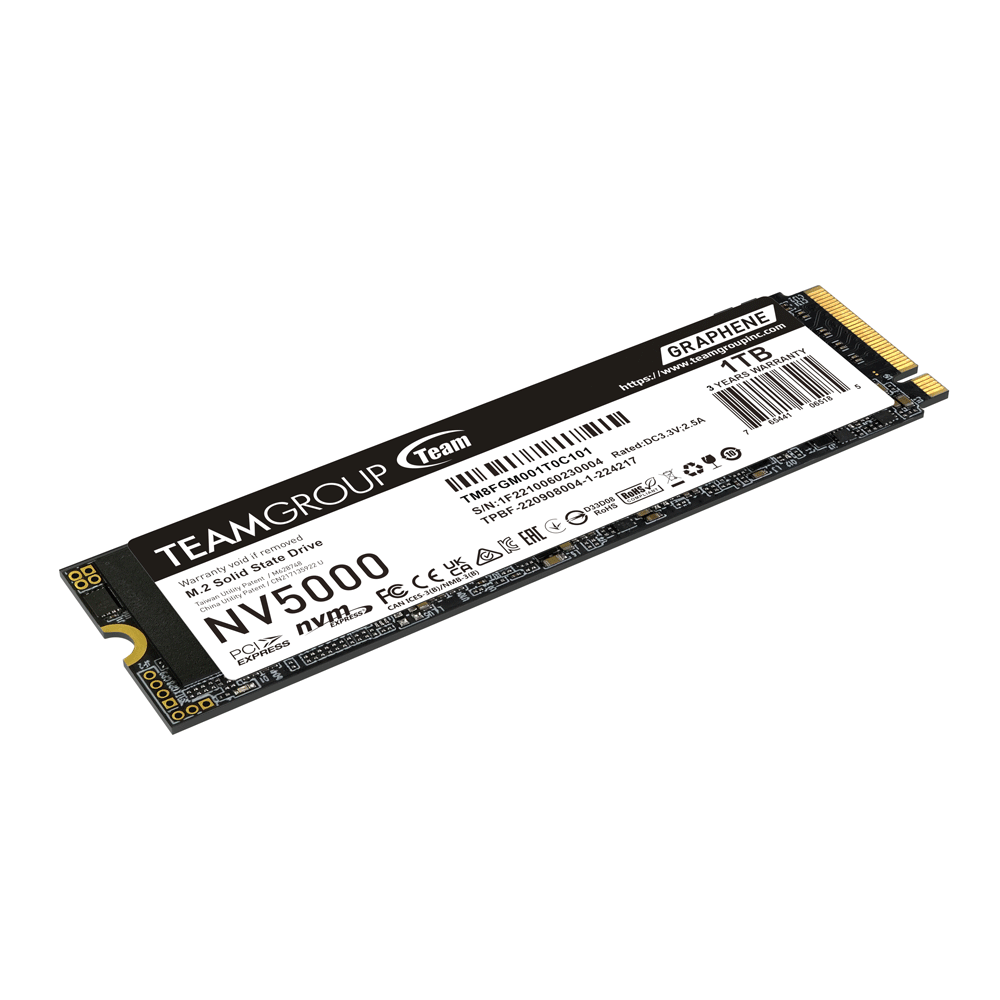 Ổ cứng SSD TeamGroup NV5000 (1TB, M.2, PCIe NVMe Gen4x4, 4,500 MB/s - 1,900 MB/s)