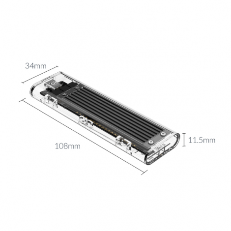 Hộp Đựng Ổ Cứng SSD Orico M.2 SATA Type C TCM2F-C3-BK-BP - Tốc độ 5Gbps.