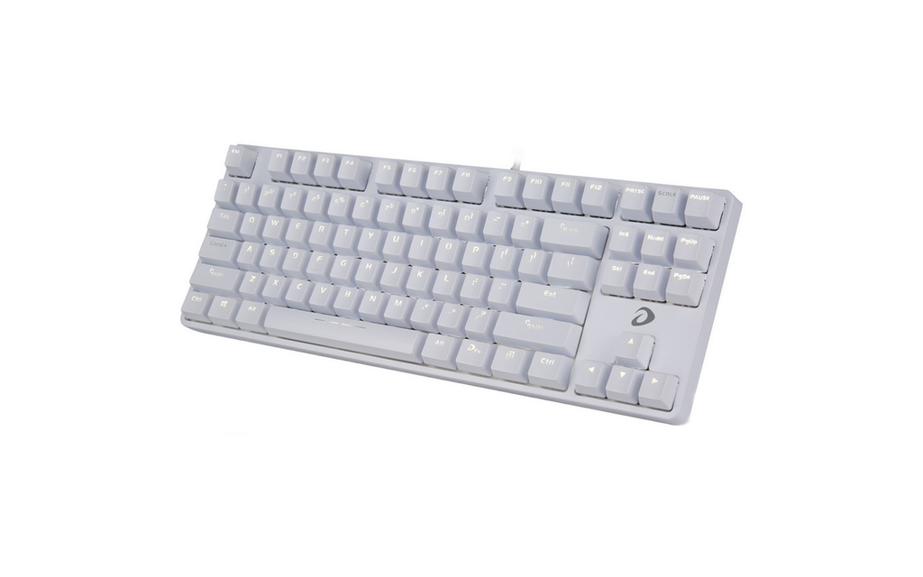 Bàn Phím Cơ Dare-U EK87 White Ice Blue Gaming Red Switch TKL (Trắng)