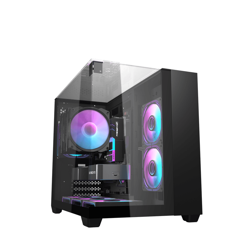 VỎ CASE MÁY TÍNH DARKFLASH L285M BLACK (M-ATX ,ITX,RAD 360, KHÔNG FAN)