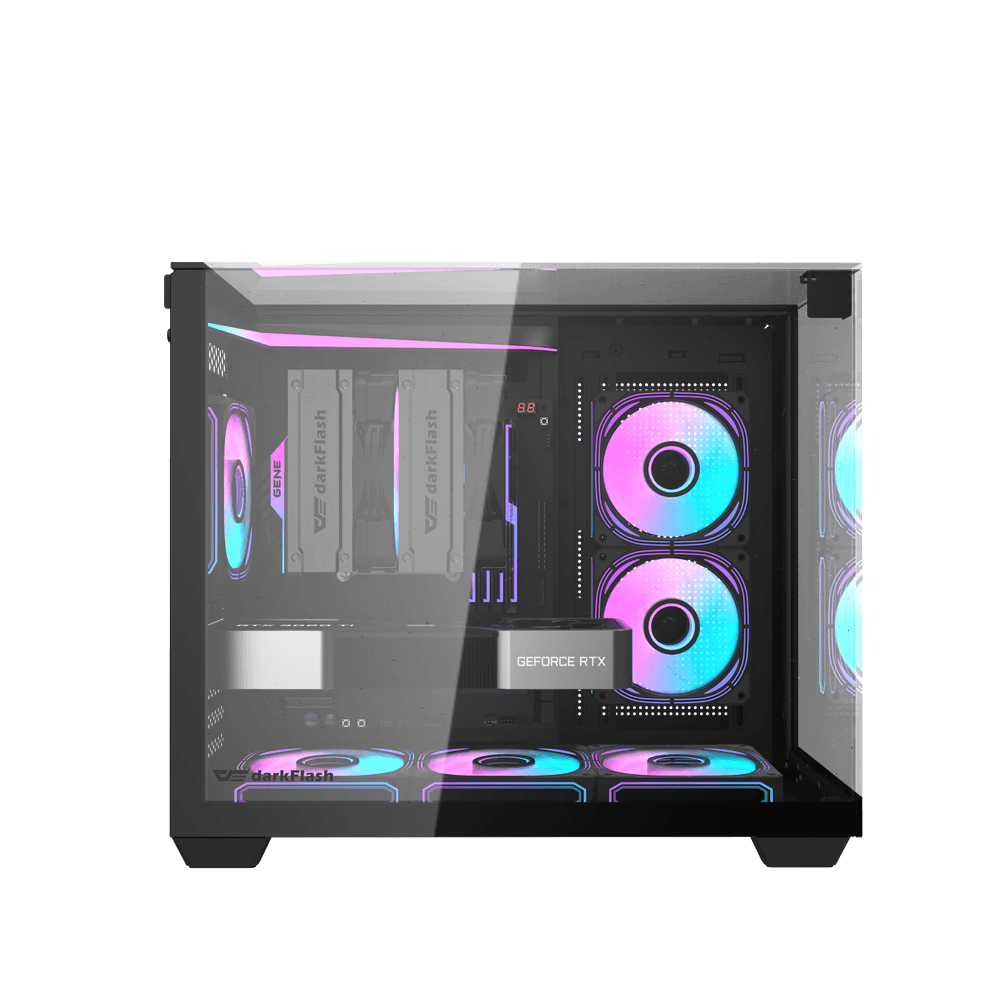 VỎ CASE MÁY TÍNH DARKFLASH L285M BLACK (M-ATX ,ITX,RAD 360, KHÔNG FAN)