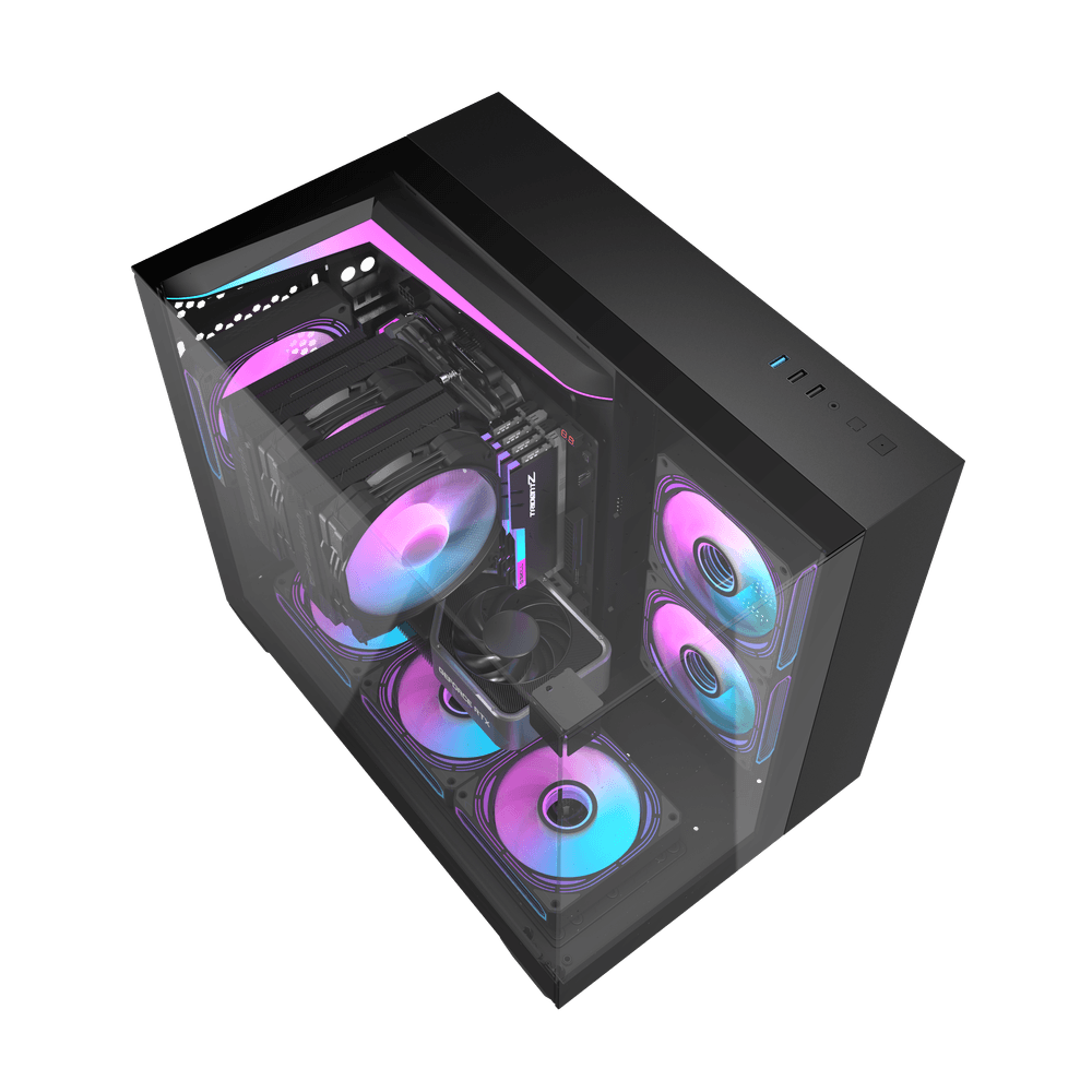 VỎ CASE MÁY TÍNH DARKFLASH L285M BLACK (M-ATX ,ITX,RAD 360, KHÔNG FAN)
