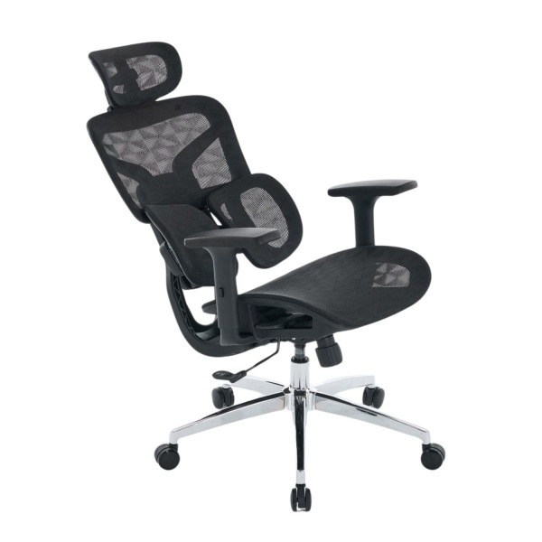 Ghế công thái học EDRA EEC226 (Full lưới, kê tay 3D, ngả 135°, đen)