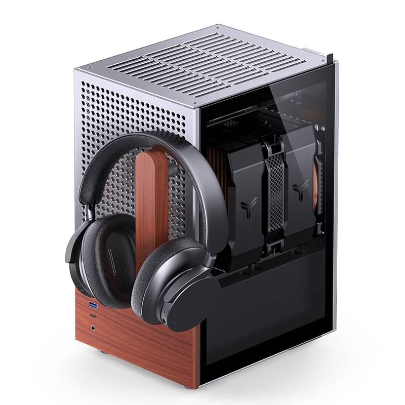 Vỏ Case JONSBO T6 (Mini-ITX, Nhôm 3mm, Gỗ, GPU 215mm, Black/Silver)