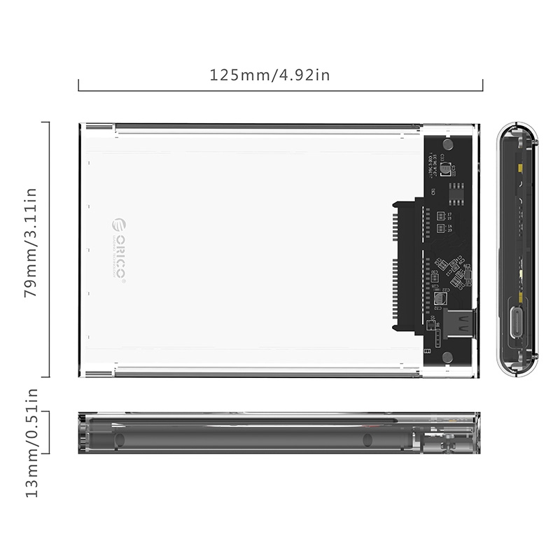 Hộp đựng ổ cứng HDD/SSD BOX Orico 2139C3-G2-CR - Tốc độ 10Gbps.