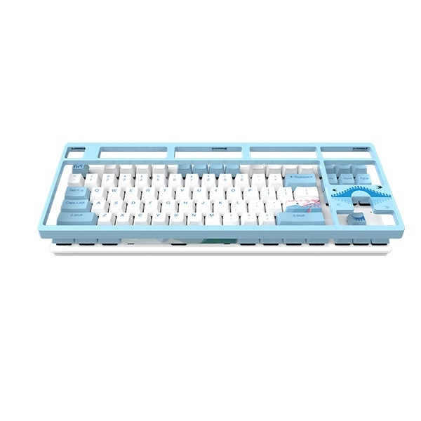 Bàn Phím Cơ Dare-U A87 SWALLOW Cherry MX Red Switch TKL (Xanh Trắng)