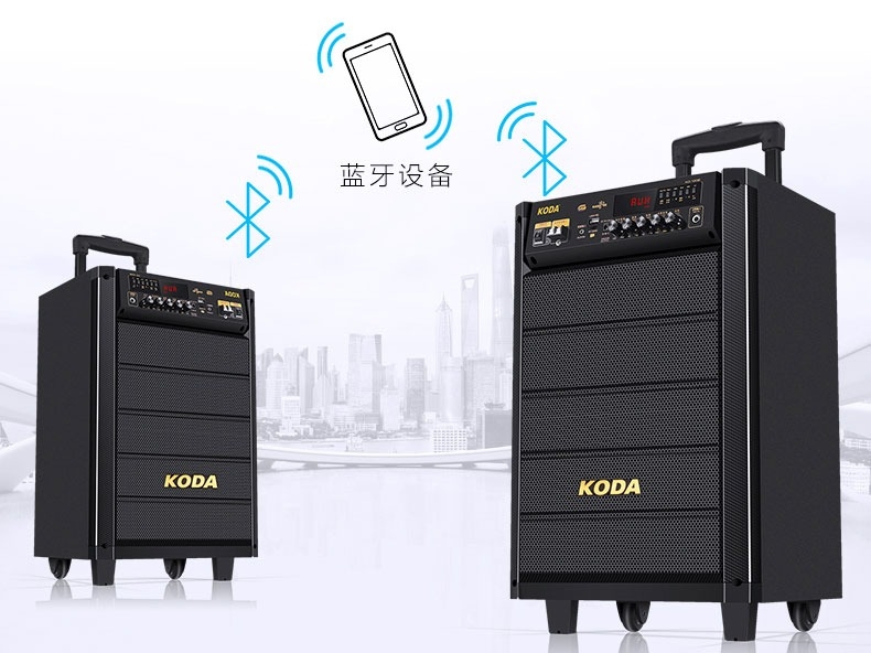 Loa kéo di động vỏ gỗ 160W Koda KD-808 (kèm 1 mic)