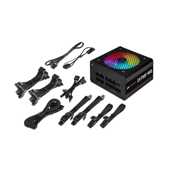 Nguồn Corsair CX750F RGB Black 80 Plus Bronze - Full Modul - CP-9020218-NA