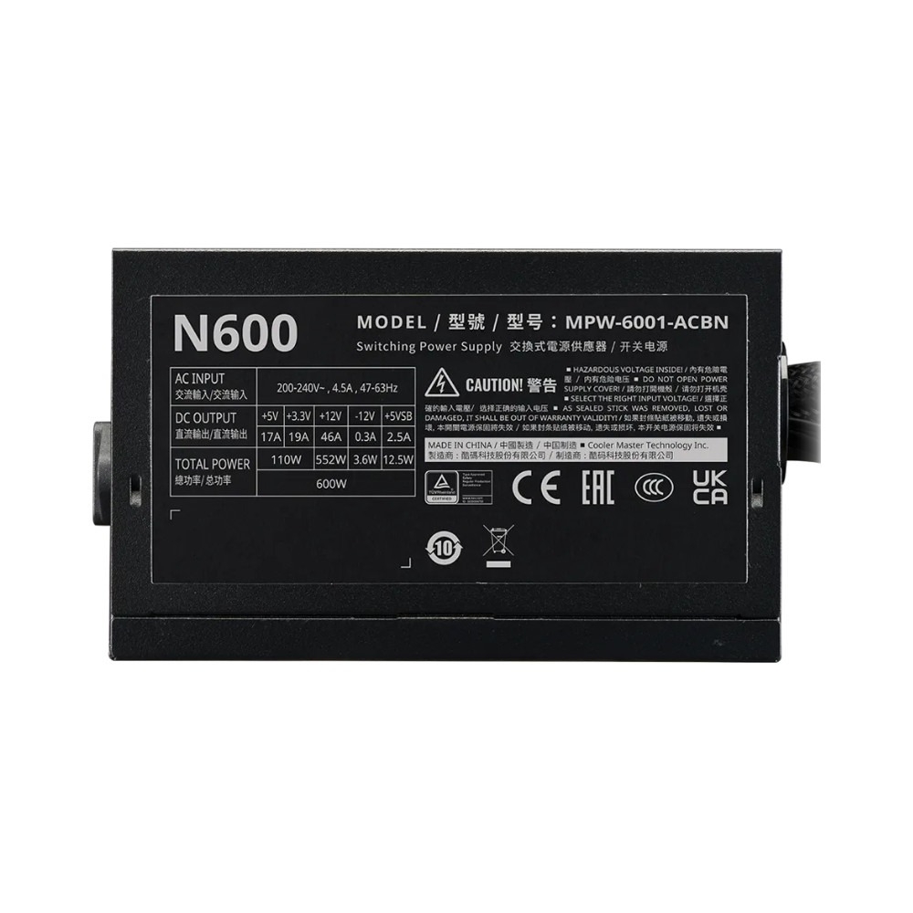 Nguồn máy tính Cooler Master Elite NEX N600 230V (600W, Non Modular, ATX)