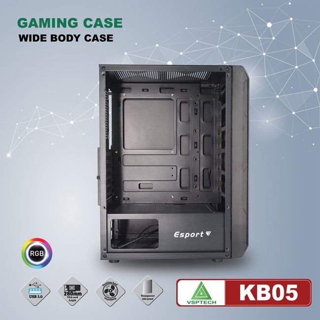 Case KB05 Gaming (ATX) không FAN