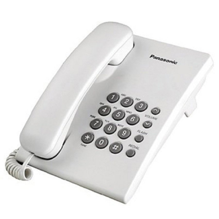 Điện thoại bàn Panasonic KX-TS500MXW (Có dây, Redial, Flash, trắng)