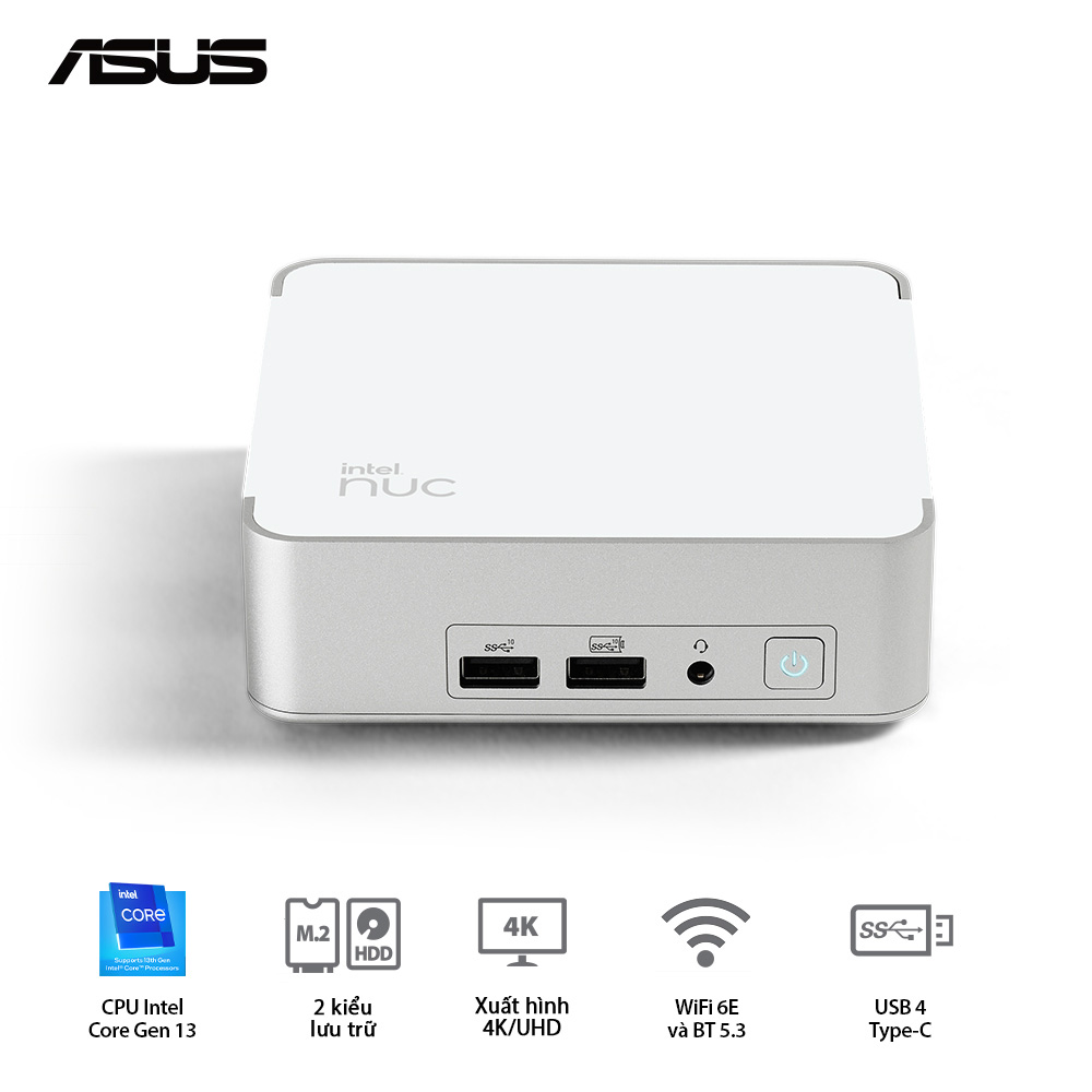 Mini PC ASUS INTEL NUC13VYKI5-MR6160 ( Intel Core i5-1340P | DDR4 3200Mhz | WIFI 6E | Bluetooth 5.3 ) Nuc 13 Pro - RNUC13VYKI50006 Arena Canyon