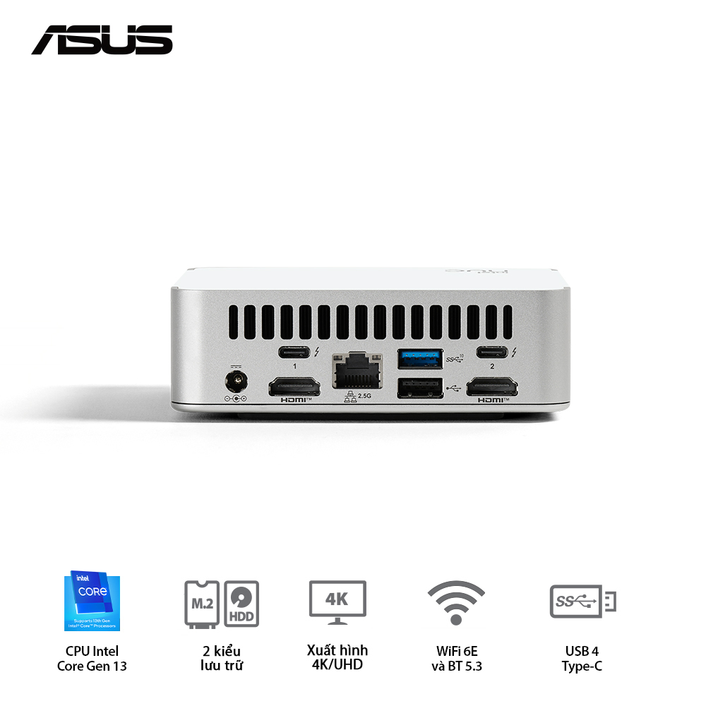 Máy tính Mini PC Asus NUC 13 Pro Desk Edition Arena Canyon i7-1360P RNUC13VYKI70006