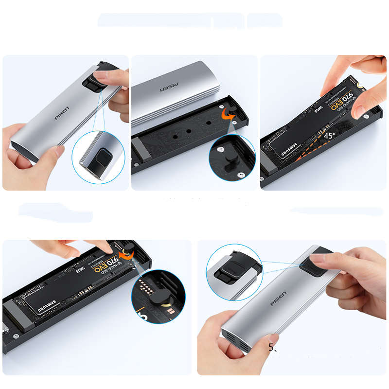 Box ổ cứng di động M2 NVMe PISEN PGM-CM01 Type-C 3.1 GEN2