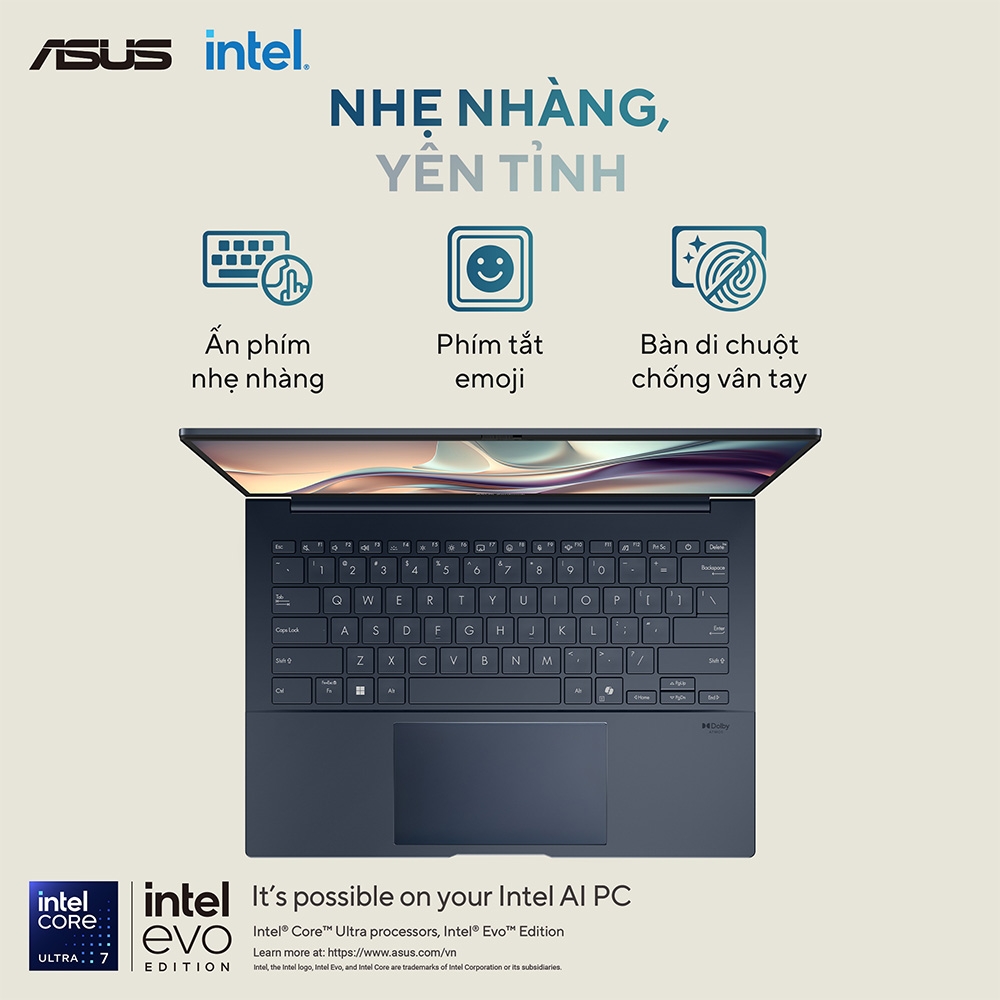 Laptop Asus Zenbook 14 UX3405CA-PZ187WS (16GB | 512GB | Intel Arc | 14 inch 3K OLED | Win 11 | Office | Xanh | Pen)