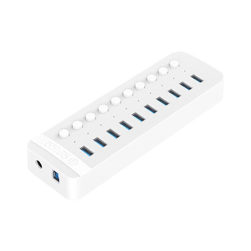 Bộ chia USB HUB 10 cổng Orico USB 3.0 với các công tắc riêng lẻ CT2U3-10AB-WH