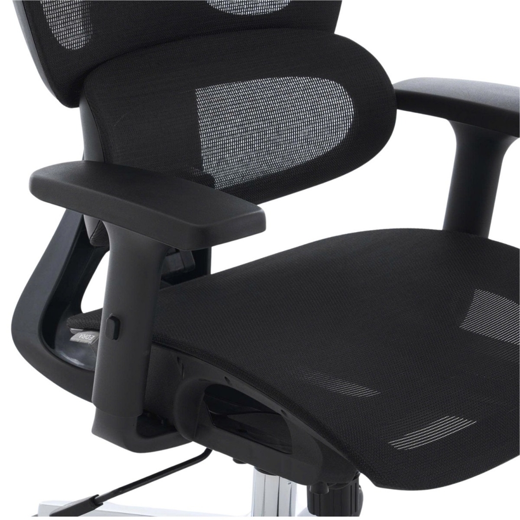 Ghế công thái học EDRA EEC229 (Full lưới, kê tay 3D, ngả 135°, đen)
