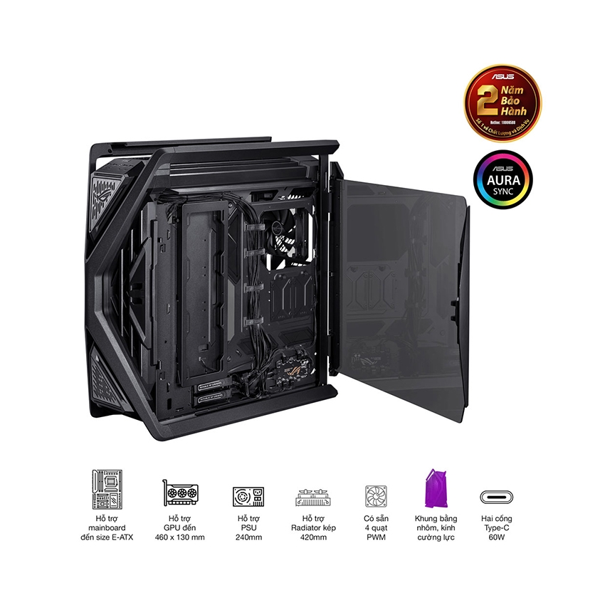 Vỏ Case Asus ROG Hyperion GR701  (Full Tower / Màu Đen )