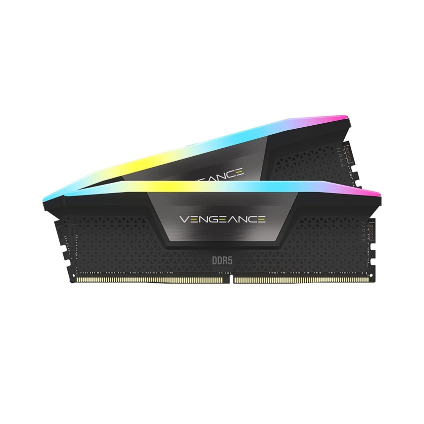 Bộ nhớ trong Corsair DDR5, 6000MHz 32GB 2x16GB DIMM, VENGEANCE RGB Black Heatspreader, RGB LED, 1.25V