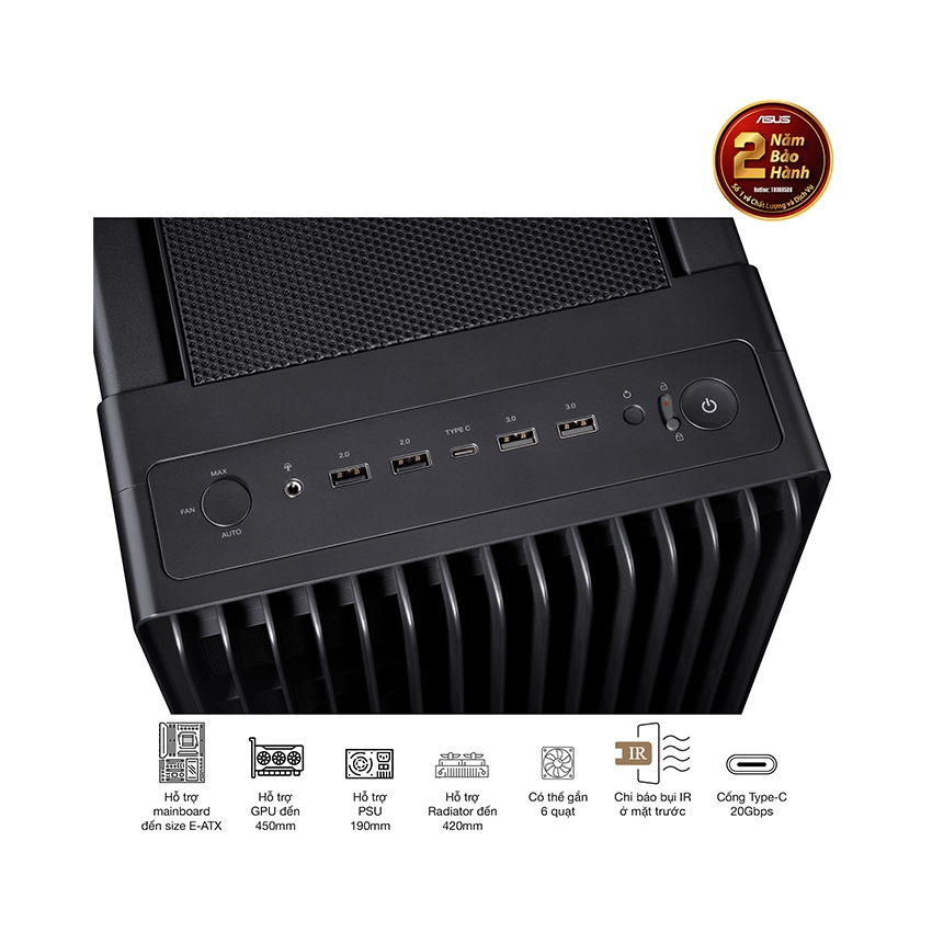 Vỏ Case Asus PA602 ProArt (eATX/Full Tower/ Màu Đen)