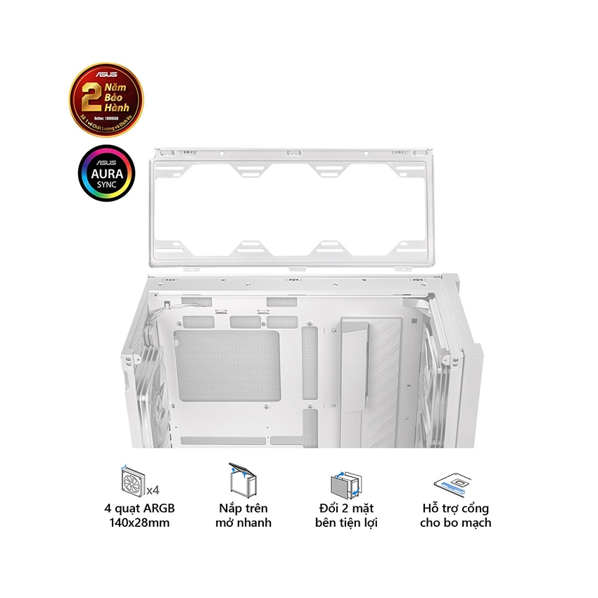 Vỏ Case Asus TUF Gaming GT302 ARGB White (eATX/Full Tower/Màu Trắng/BTF)