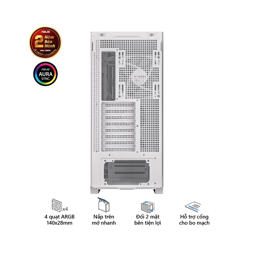 Vỏ Case Asus TUF Gaming GT302 ARGB White (eATX/Full Tower/Màu Trắng/BTF)