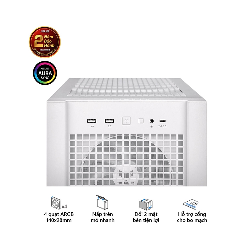 Vỏ Case Asus TUF Gaming GT302 ARGB White (eATX/Full Tower/Màu Trắng/BTF)