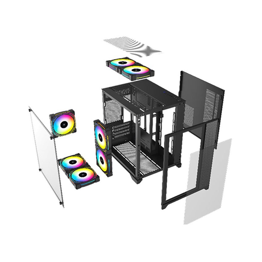 Vỏ Case MAGIC AQUA-M BLACK ULTRA (mATX/Mid Tower/Màu đen)