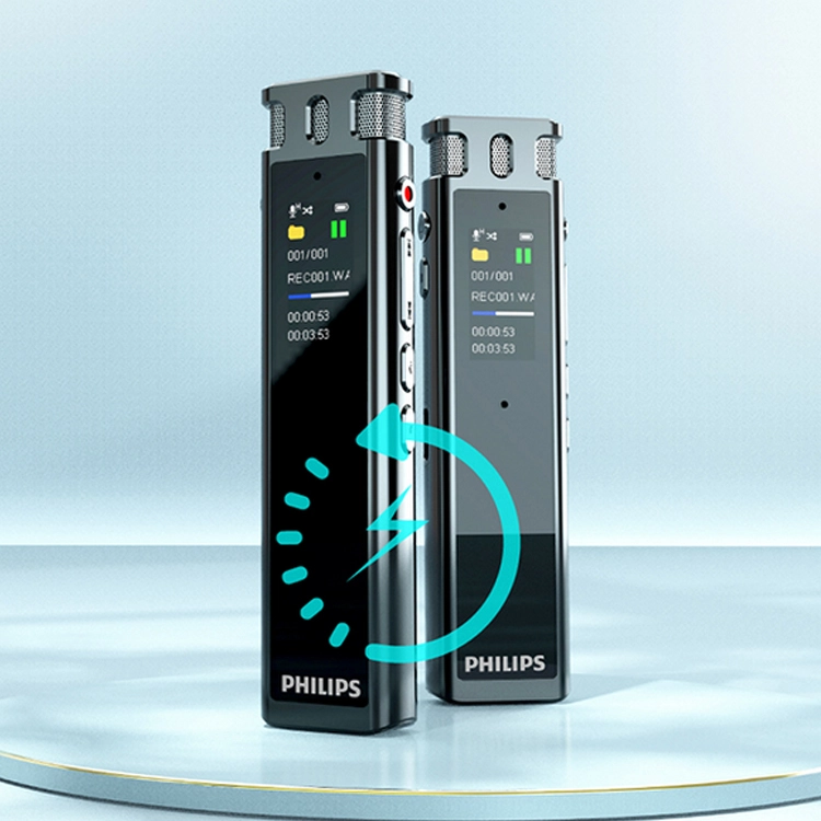 Máy ghi âm Philips VTR5260 (32GB, khử tiếng ồn, chuyển giọng nói thành văn bản, Bluetooth, màn hình màu HD, đen)