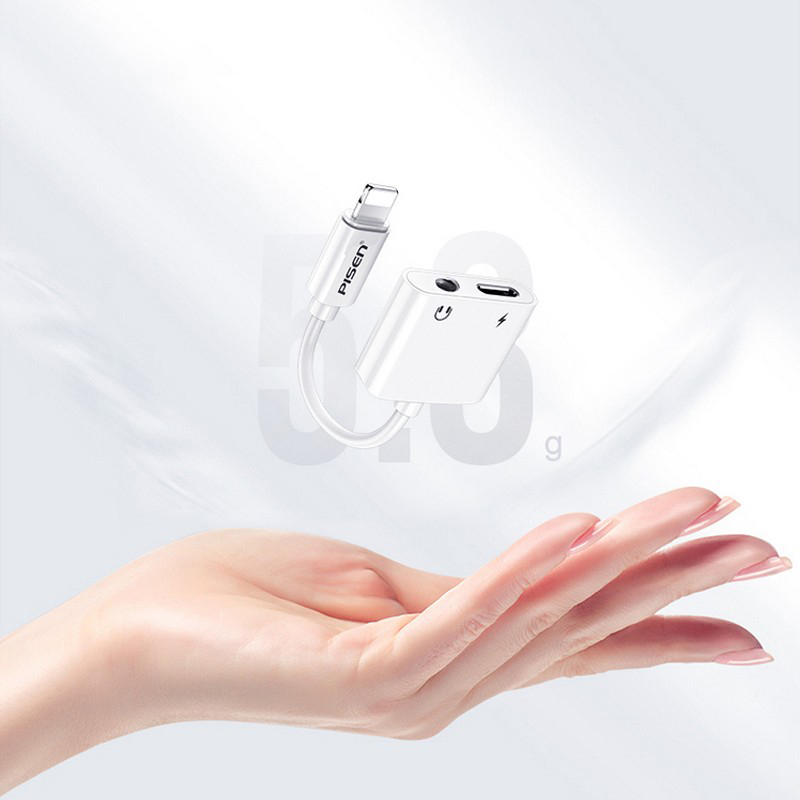 Hub chuyển 2 trong 1 Lightning PISEN LS-YP14-112. Chuyển Lightning sang 3.5mm & Lightning (Sạc, nghe , gọi)