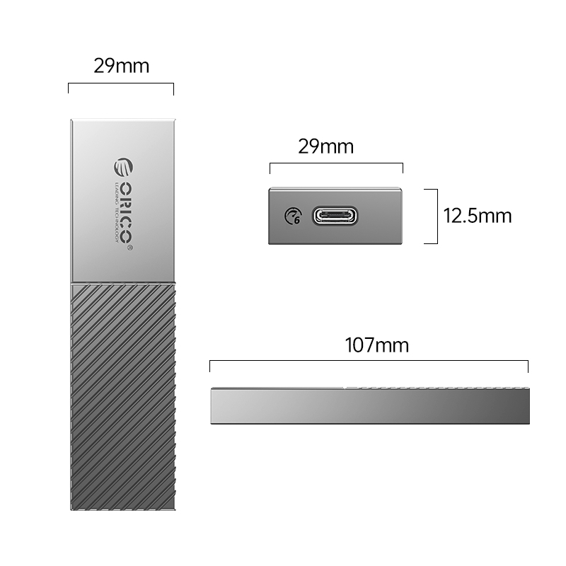 Hộp ổ cứng SSD ORICO M.2 SATA Type C- M205C3-BP  - Tốc độ 6Gbps.