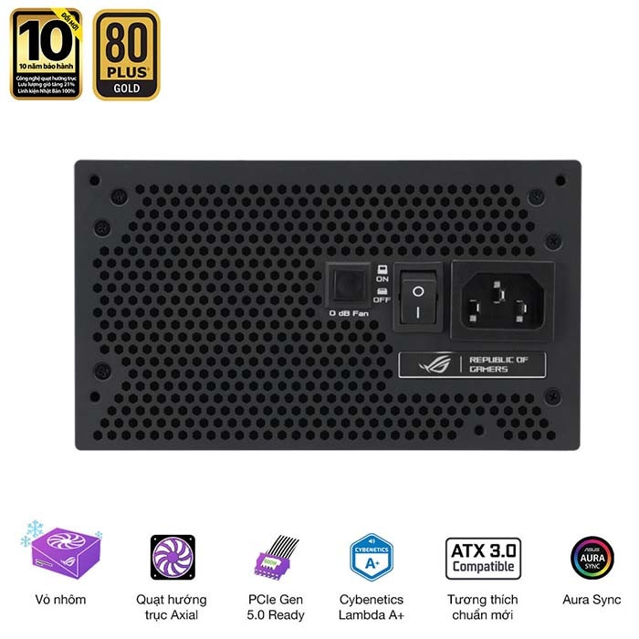 Nguồn Asus ROG STRIX 1000G-AURA Gaming Edition (Pci 5.0 - Full modular)