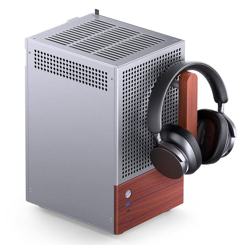 Vỏ Case JONSBO T6 (Mini-ITX, Nhôm 3mm, Gỗ, GPU 215mm, Black/Silver)