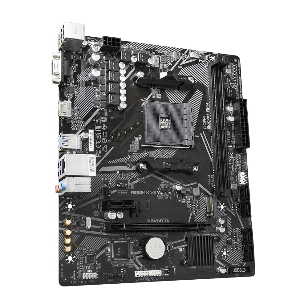 Mainboard Gigabyte A520M K V2 (AMD A520, AM4, DDR4, Micro ATX)