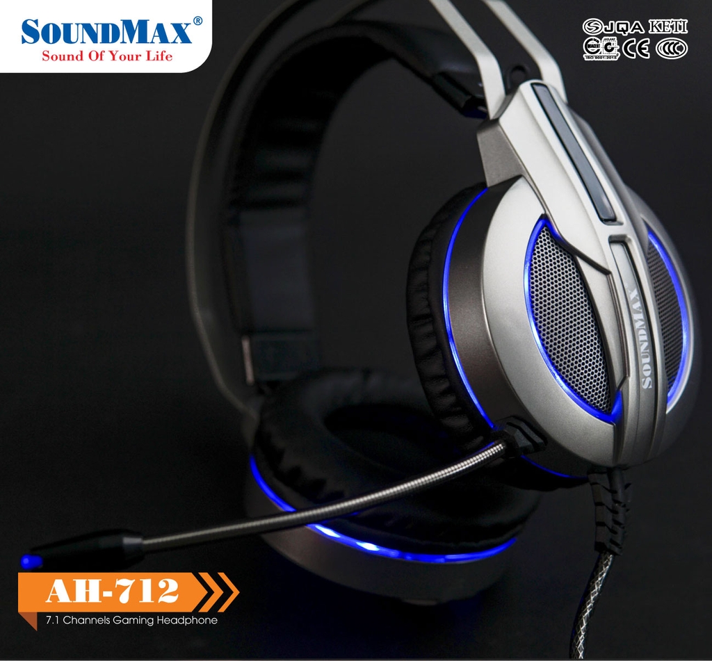 Tai nghe Gaming SoundMax AH-712 (Âm thanh vòm giả lập 7.1, USB)