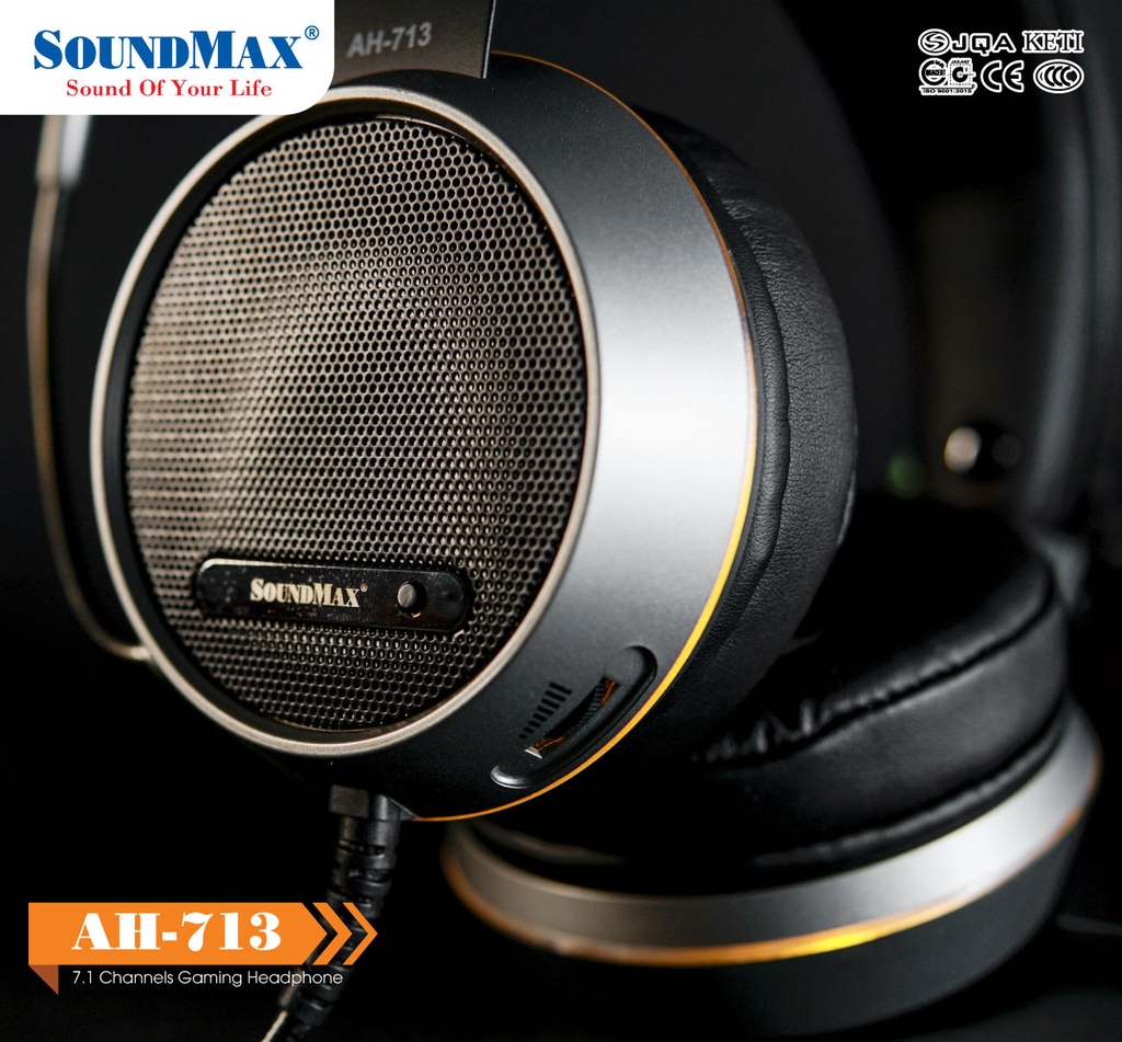 Tai nghe Gaming SoundMax AH-713 (USB, âm thanh vòm 7.1, LED)