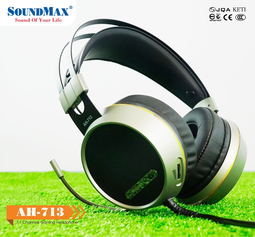 Tai nghe Gaming SoundMax AH-713 (USB, âm thanh vòm 7.1, LED)