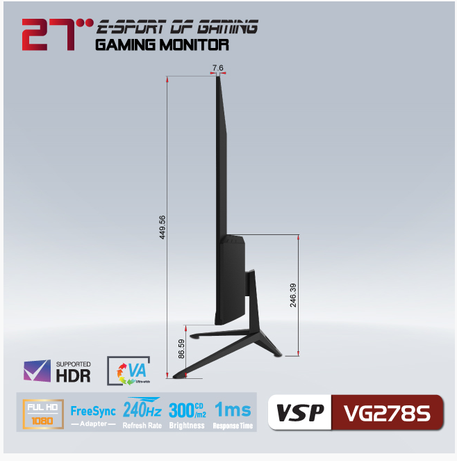 Màn hình VSP Esport Gaming 27inch - VG278S