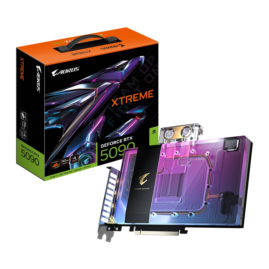 Card màn hình Gigabyte AORUS GeForce RTX 5090 XTREME WATERFORCE WB 32G (32GB GDDR7, 512-bit, PCIe 5.0) - GV-N5090AORUSX WB-32GD