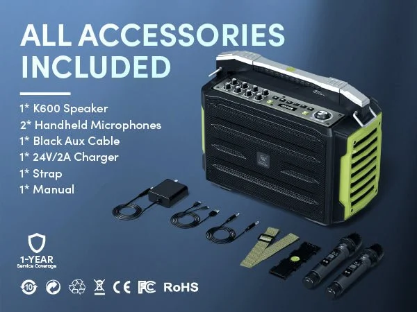 Loa kéo WinBridge K600 (200W, UHF Wireless, Bluetooth, pin 8000mAh)