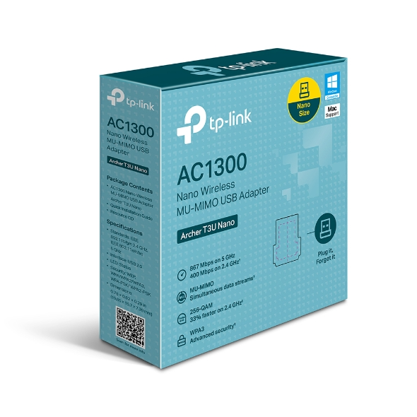 USB Wi-Fi Nano TP-Link Archer T3U Nano (AC1300, băng tần kép, MU-MIMO)