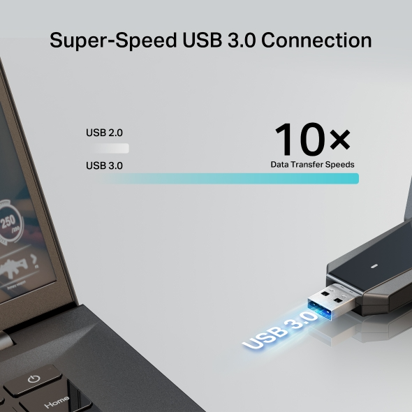 USB Wi-Fi TP-Link Archer T5U Plus (Wi-Fi 5, AC1300, băng tần kép, 2 ăng-ten, USB 3.0)